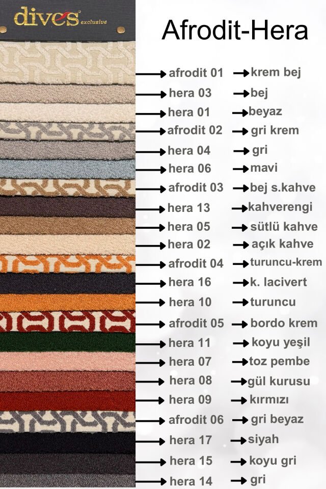 Afrodit - Hera Serisi Premium 1.Kalite Silinebilir Döşemelik Dokuma Kumaş