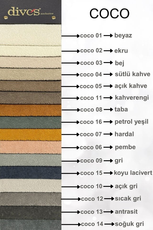 Coco Serisi Premium 1. Kalite Silinebilir Döşemelik Kumaş