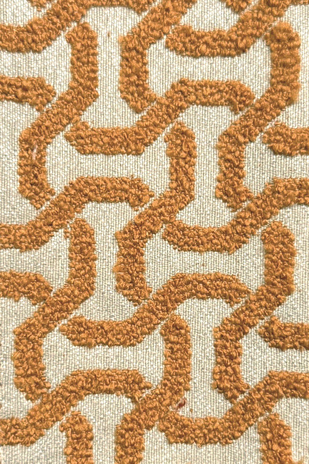 Afrodit - Hera Serisi Premium 1.Kalite Silinebilir Döşemelik Dokuma Kumaş Turuncu Krem