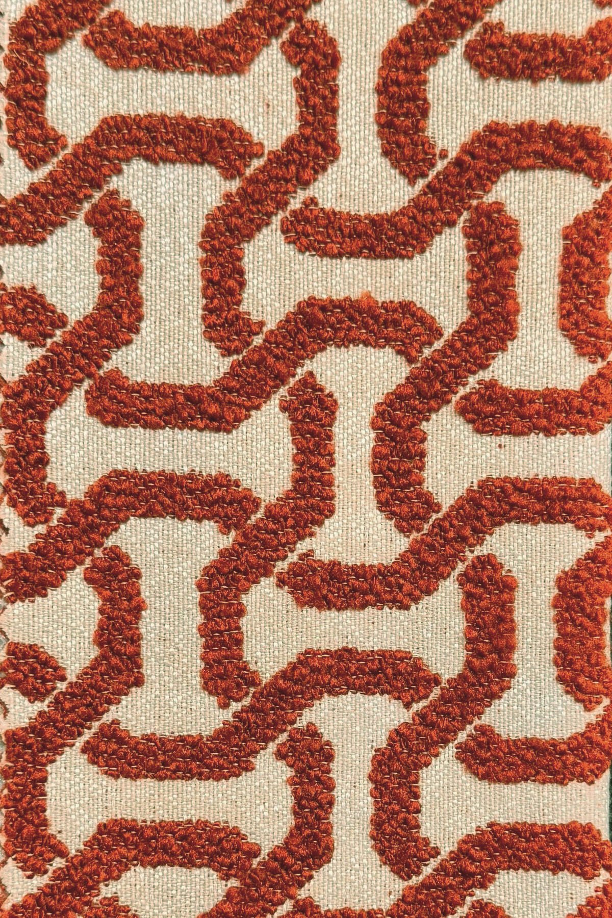 Afrodit - Hera Serisi Premium 1.Kalite Silinebilir Döşemelik Dokuma Kumaş Bordo Krem