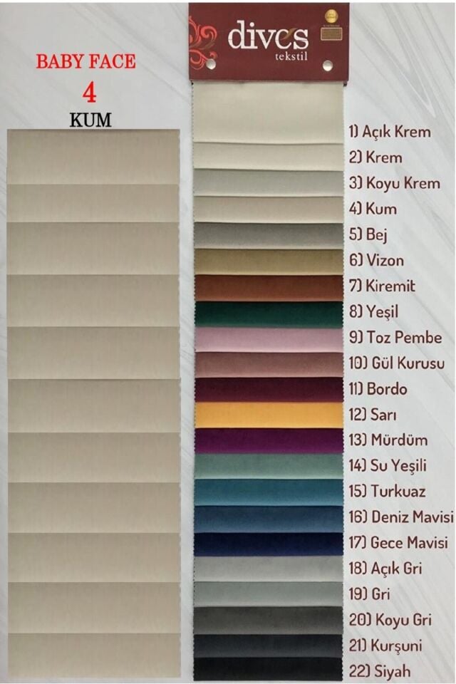 Baby Face Serisi Premium 1. Kalite Döşemelik Kumaş 4) Kum