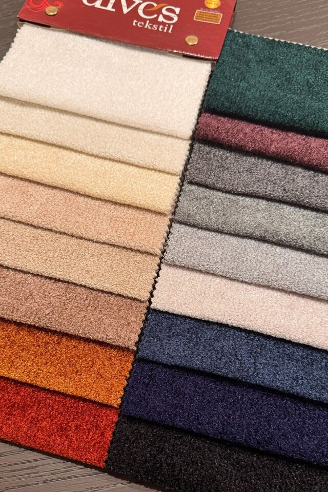 Bukle Yerli Dokuma Dayanıklı Lüks Döşemelik Kumaş Vi̇zon