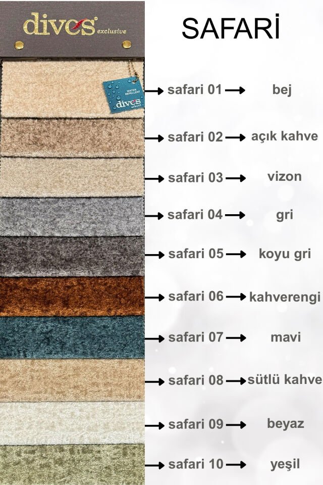 Safari Serisi Premium 1. Kalite Su Geçirmez Döşemelik Kumaş Beyaz