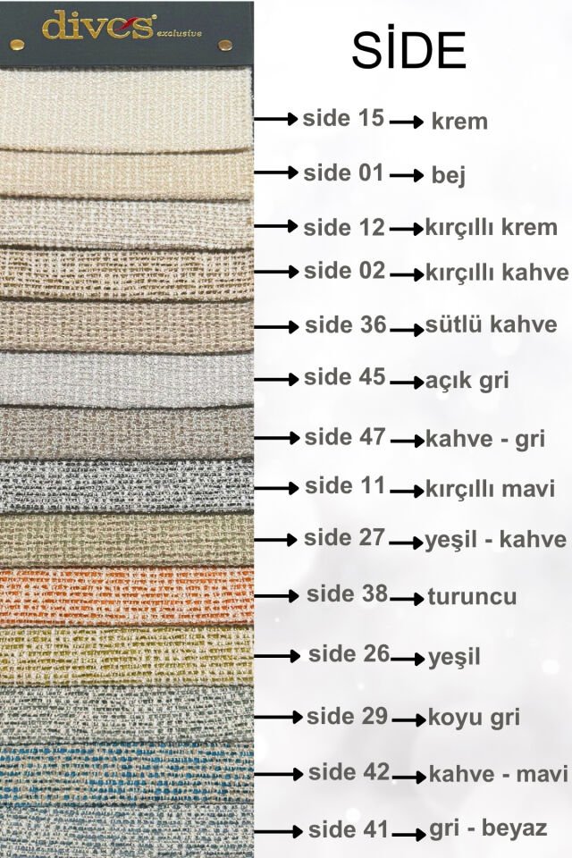 Side Serisi Premium 1.Kalite Silinebilir Döşemelik Dokuma Kumaş Kırçıllı Mavi