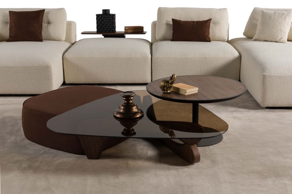 Oslo Üçgen Cam Sehpa